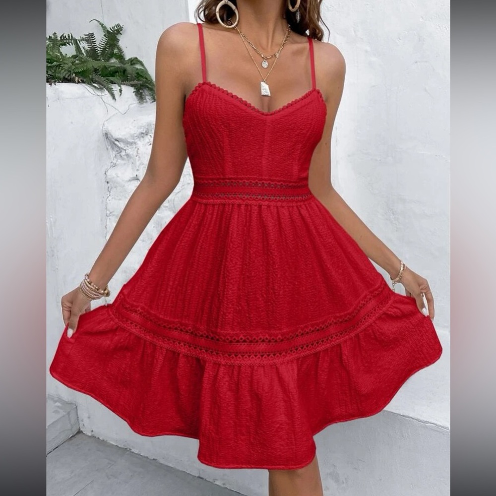 Kara and Kate Elegant Red Mini Dress - Picture 6 of 13